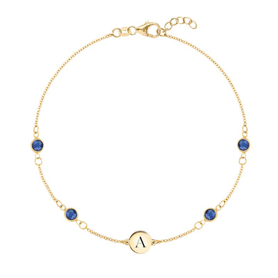 1.0TCW Round Cut Customized Moissanite September Birthstone Bracelet