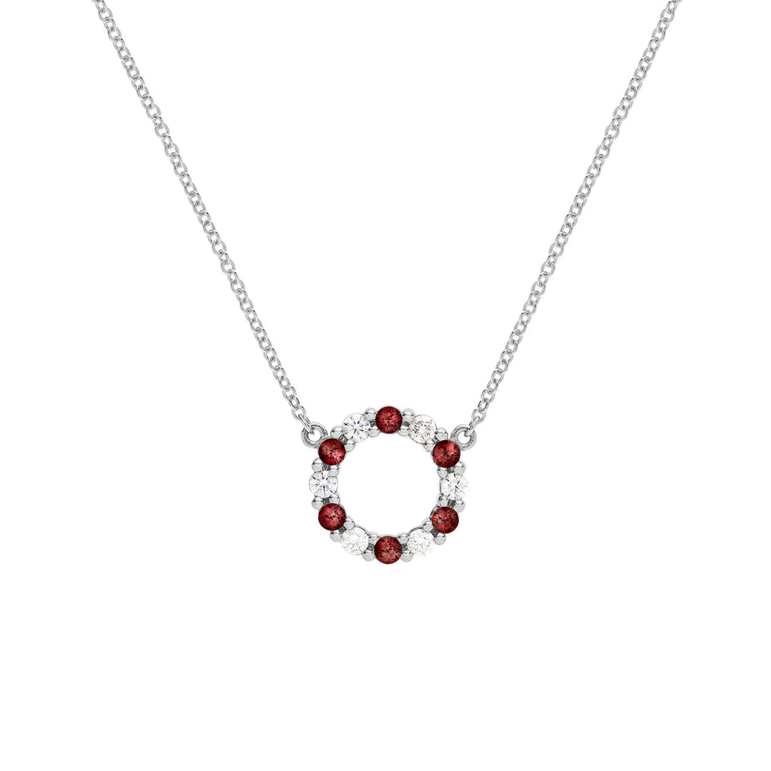 1.50 TCW Round Cut  Open Circle Moissanite Necklace-January Birthstone