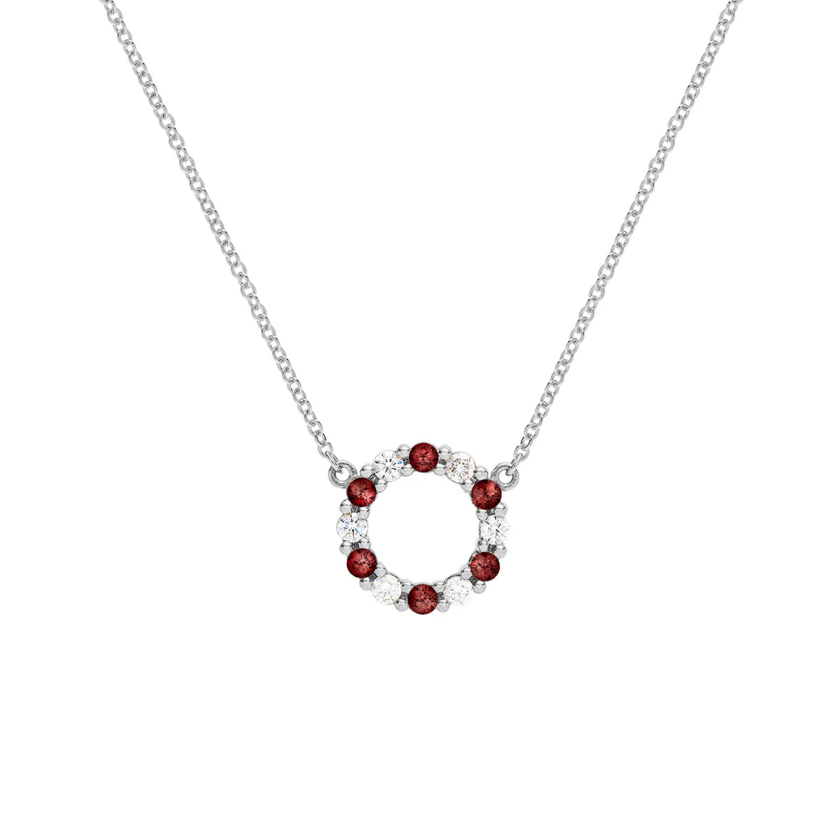 1.50 TCW Round Cut  Open Circle Moissanite Necklace-January Birthstone