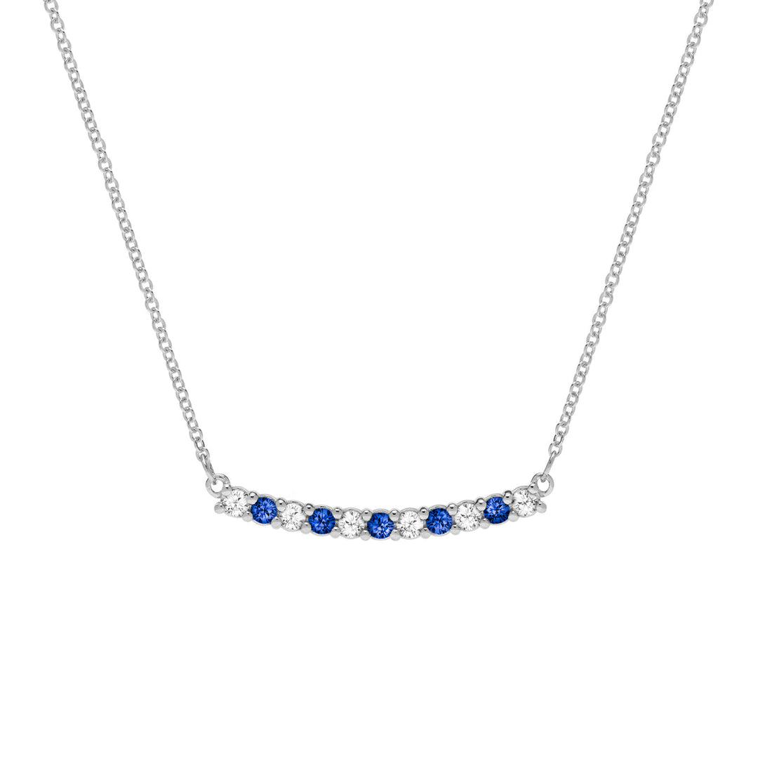 1.32TCW Round Cut Sapphire Moissanite September Birthstone Necklace