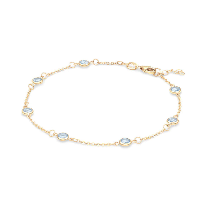 1.75TCW Round Cut Aquamarine Moissanite March Birthstone Bracelet