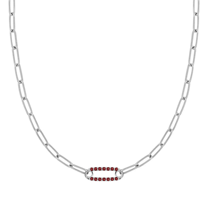 2.50 TCW Round Cut  Safety Pin Moissanite Necklace-January Birthstone