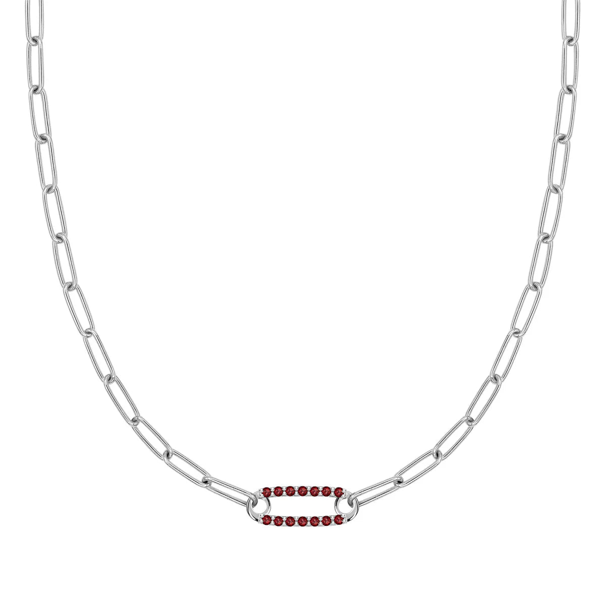 2.50 TCW Round Cut  Safety Pin Moissanite Necklace-January Birthstone