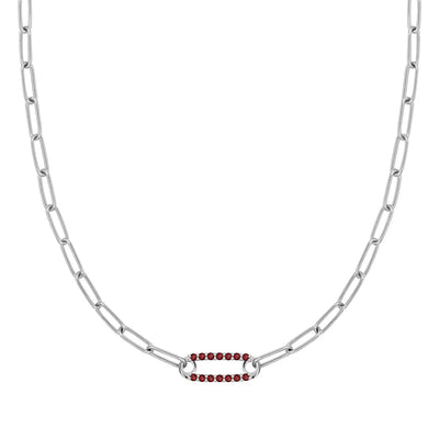 2.50 TCW Round Cut  Safety Pin Moissanite Necklace-January Birthstone