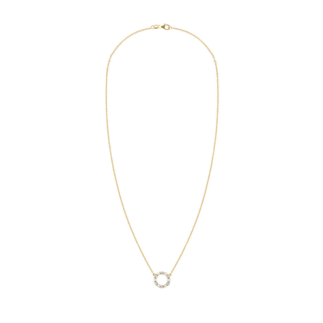 1.45TCW Round Open Circle Moissanite March Birthstone Necklace