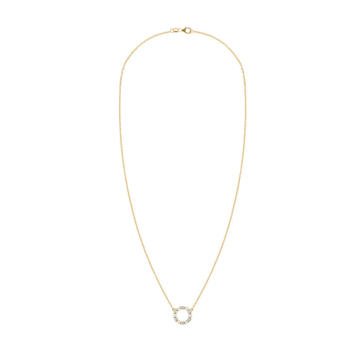 1.45TCW Round Open Circle Moissanite March Birthstone Necklace