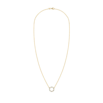 1.45TCW Round Open Circle Moissanite March Birthstone Necklace