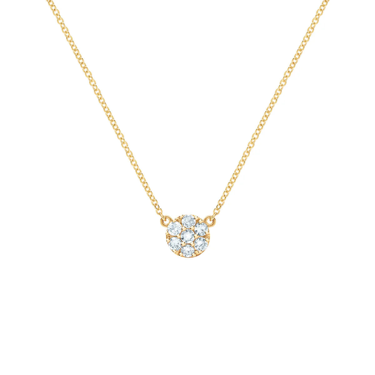 0.84TCW Round Cut Floral Moissanite March Birthstone Necklace