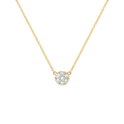 0.84TCW Round Cut Floral Moissanite March Birthstone Necklace