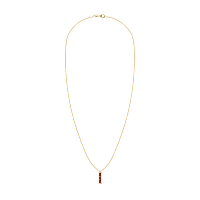 0.50 TCW Baguette Cut Red Garnet Moissanite Necklace-January Birthstone