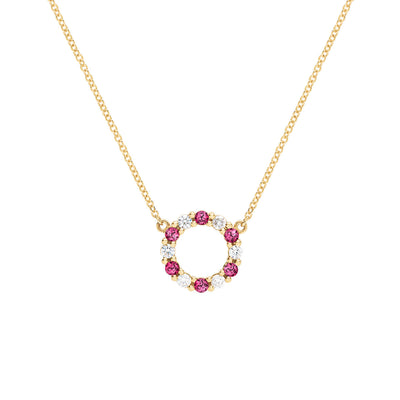 0.36TCW Round Open Circle Moissanite July Birthstone Necklace