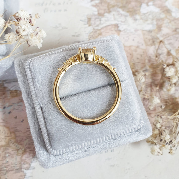 1.0-3.0 CT Round Cluster Lab Grown Diamond Engagement Ring