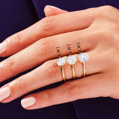 1.0CT Solitaire Round Diamond Moissanite Engagement Ring