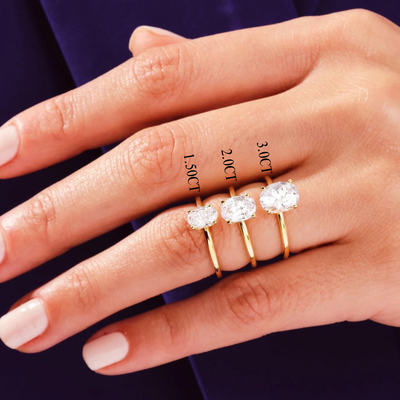 1.50CT Solitaire Oval Cut Diamond Moissanite Engagement Ring