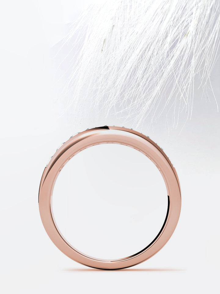 Round Cut Channel Setting Moissanite Men's Diamond Wedding Band