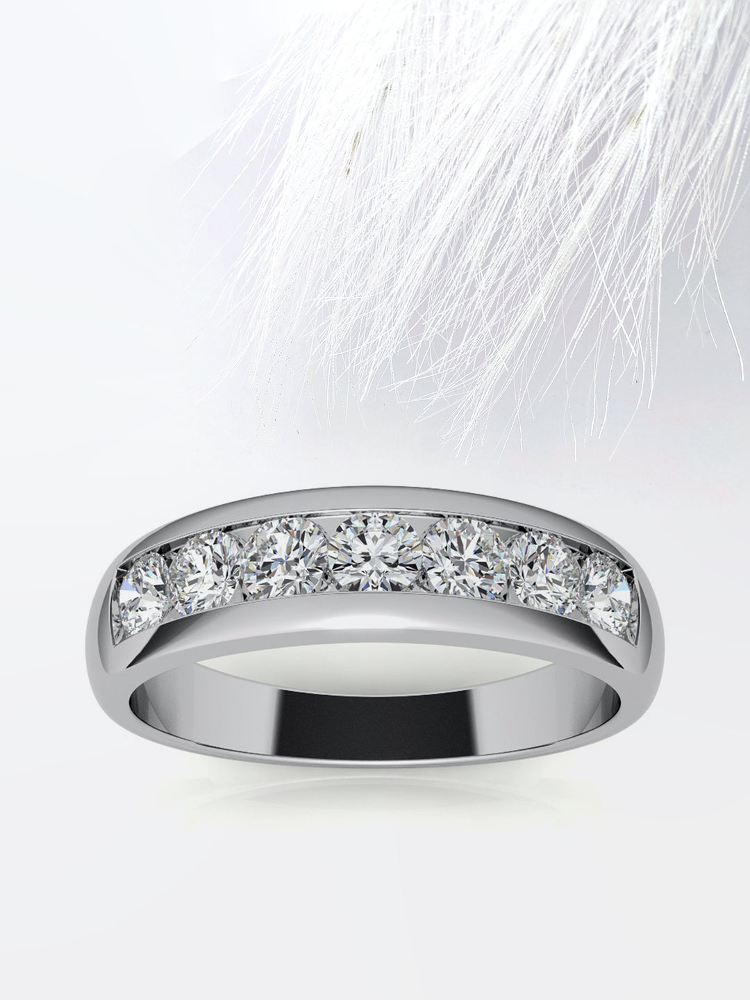 Round Cut Channel Moissanite Men's Diamond Wedding Band