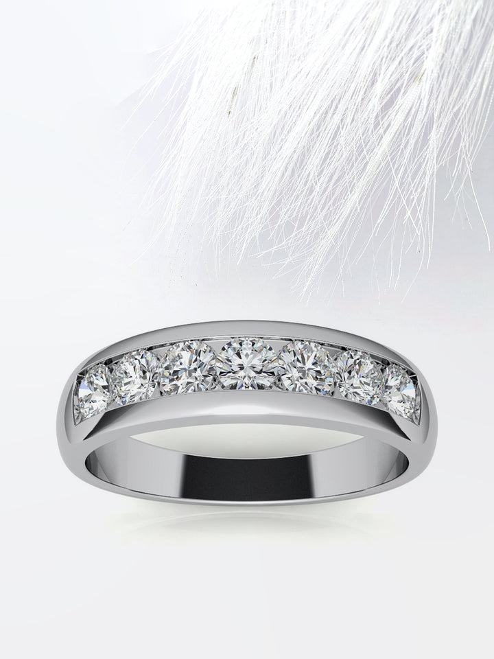 Round Cut Channel Moissanite Men's Diamond Wedding Band