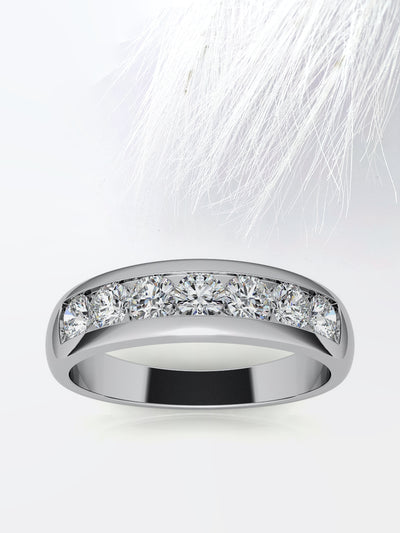 Round Cut Channel Moissanite Men's Diamond Wedding Band