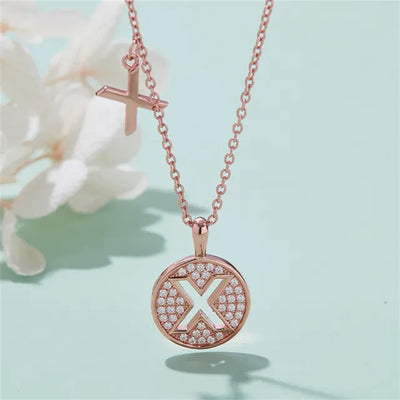 " X " Letter Moissanite Diamond Necklace for Her