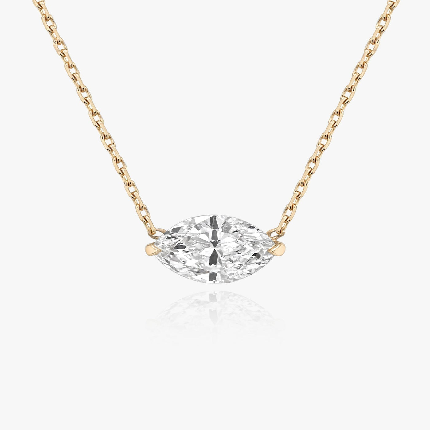 0.25 CT-1.0 CT Marquise Solitaire F/VS Lab Grown Diamond Necklace