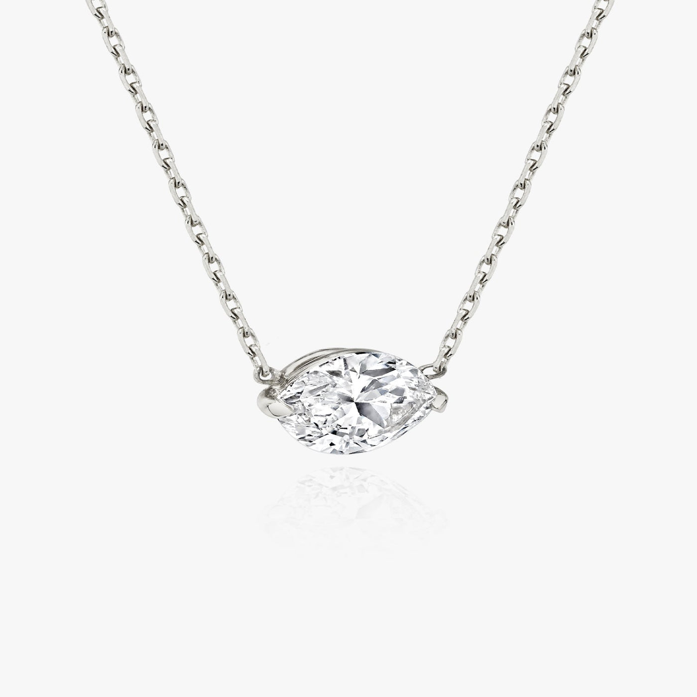 0.25 CT-1.0 CT Marquise Solitaire F/VS Lab Grown Diamond Necklace