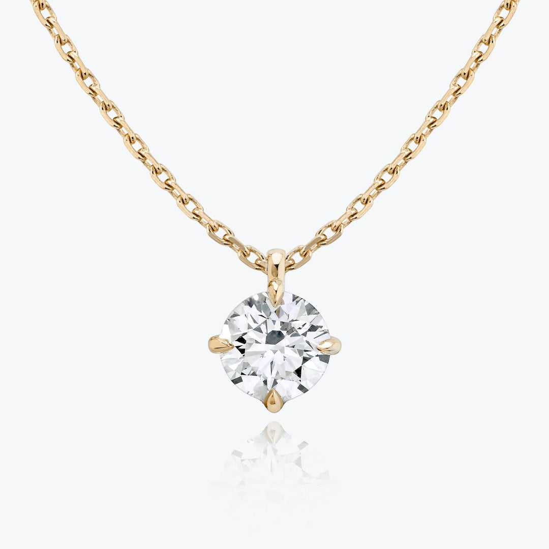 0.25 CT-1.0 CT Round Solitaire F/VS Lab Grown Diamond Necklace