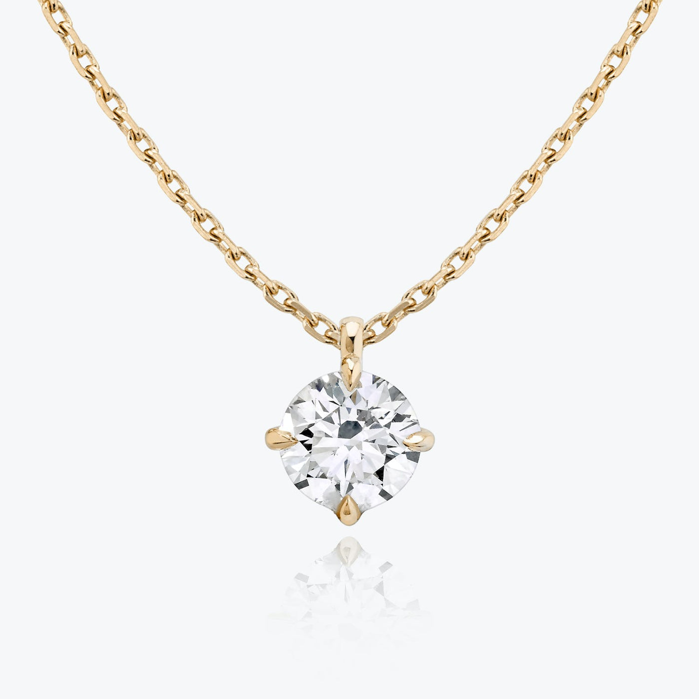 0.25 CT-1.0 CT Round Solitaire F/VS Lab Grown Diamond Necklace