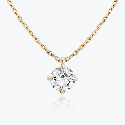 0.25 CT-1.0 CT Round Solitaire F/VS Lab Grown Diamond Necklace