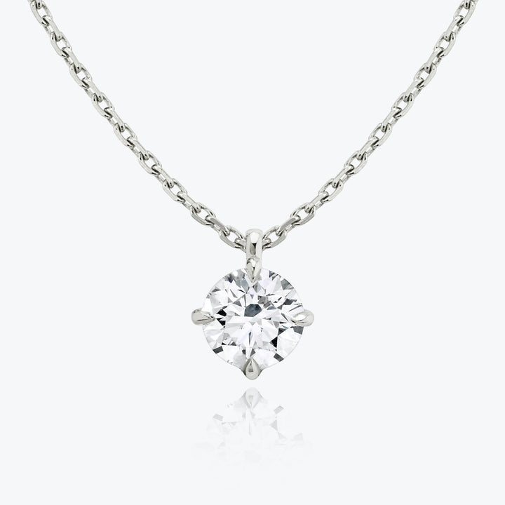 0.25 CT-1.0 CT Round Solitaire F/VS Lab Grown Diamond Necklace