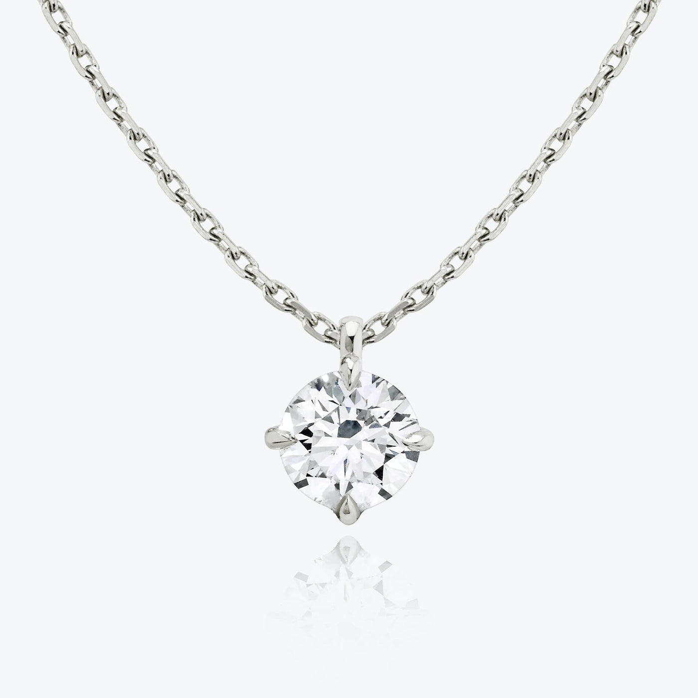 0.25 CT-1.0 CT Round Solitaire F/VS Lab Grown Diamond Necklace