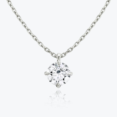 0.25 CT-1.0 CT Round Solitaire F/VS Lab Grown Diamond Necklace