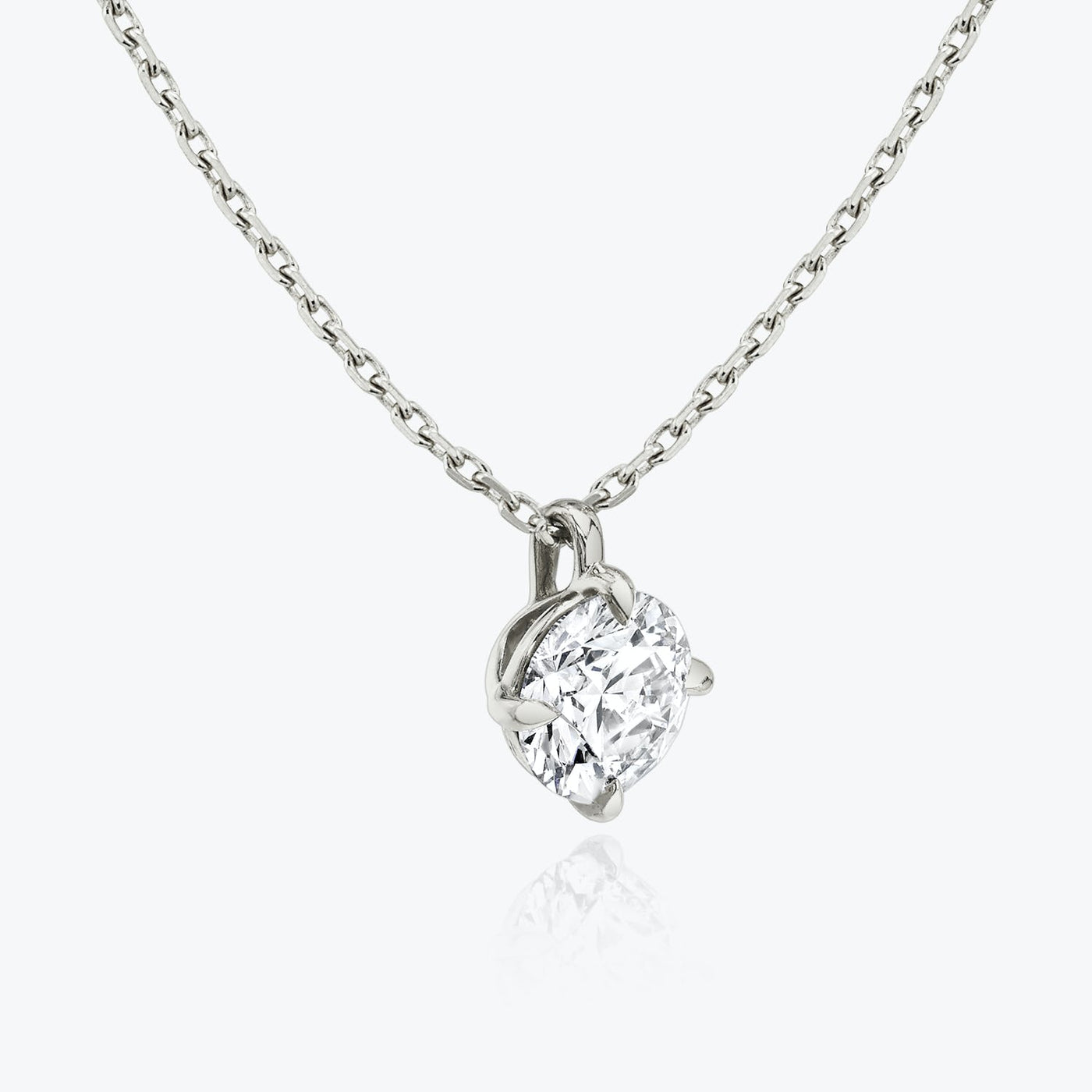 0.25 CT-1.0 CT Round Solitaire F/VS Lab Grown Diamond Necklace