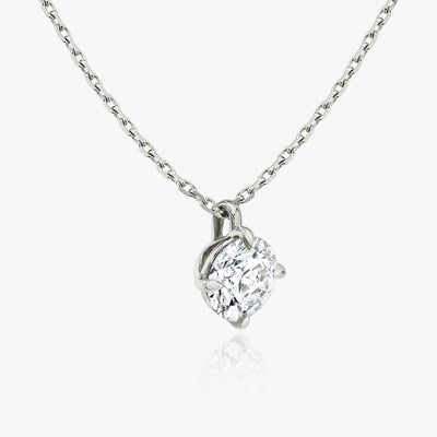 0.25 CT-1.0 CT Round Solitaire F/VS Lab Grown Diamond Necklace