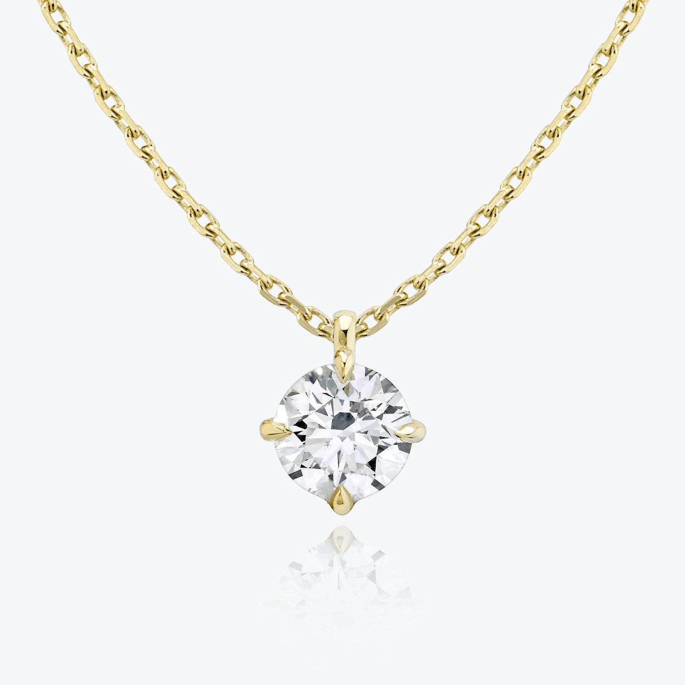 0.25 CT-1.0 CT Round Solitaire F/VS Lab Grown Diamond Necklace