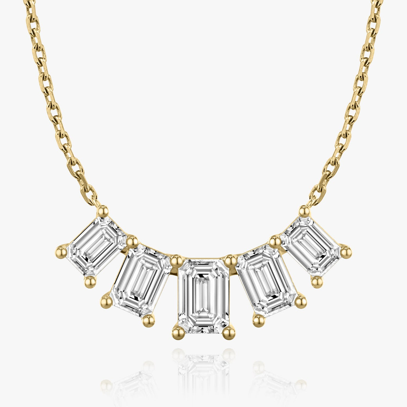 3.50 CT Emerald F/VS Lab Grown Diamond Necklace