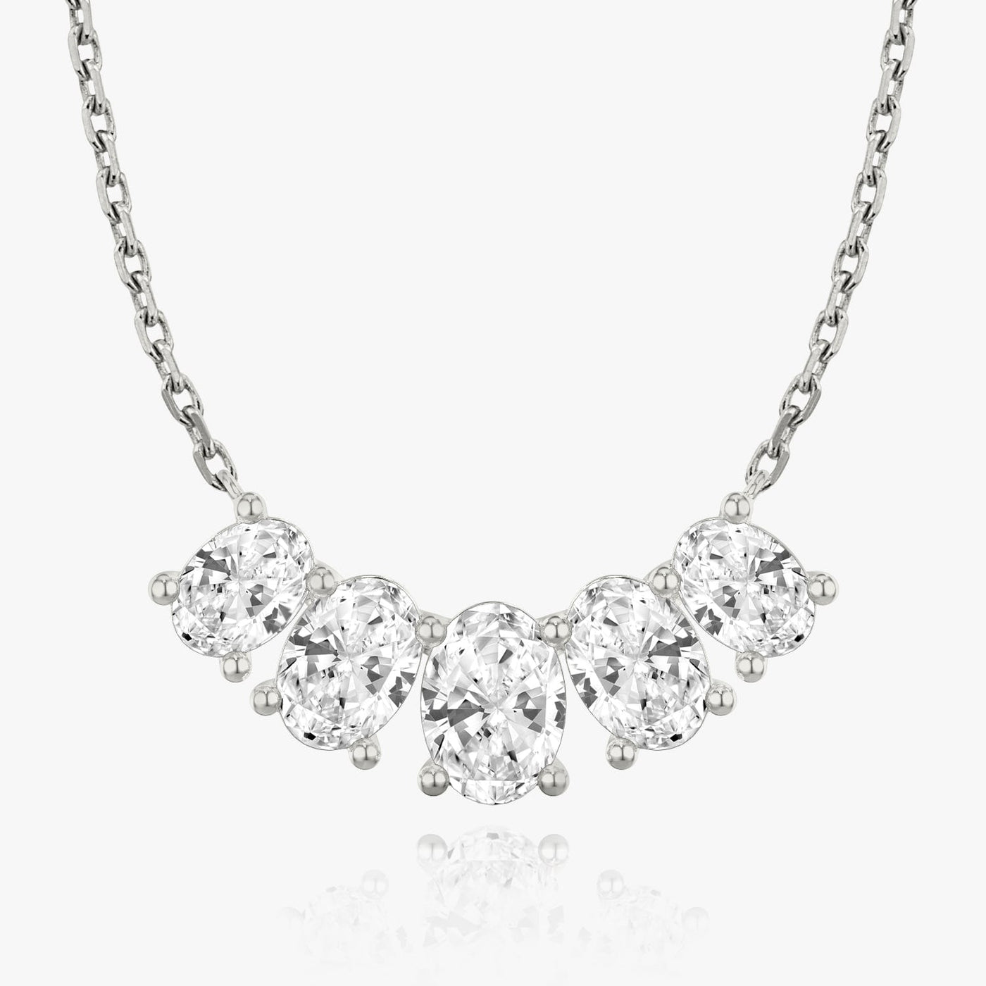 3.50 TCW Oval F/VS Lab Grown Diamond Necklace