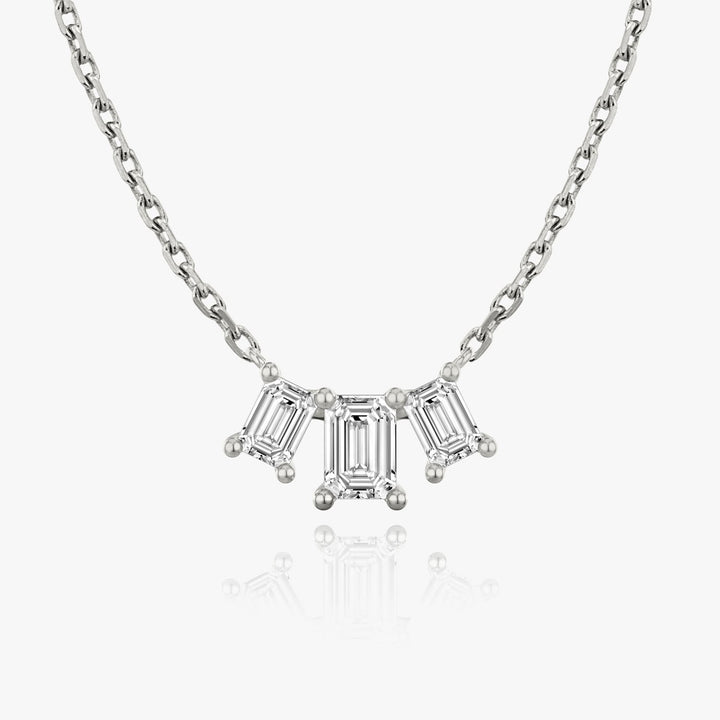 1.0 TCW Emerald F/VS Lab Grown Diamond Necklace