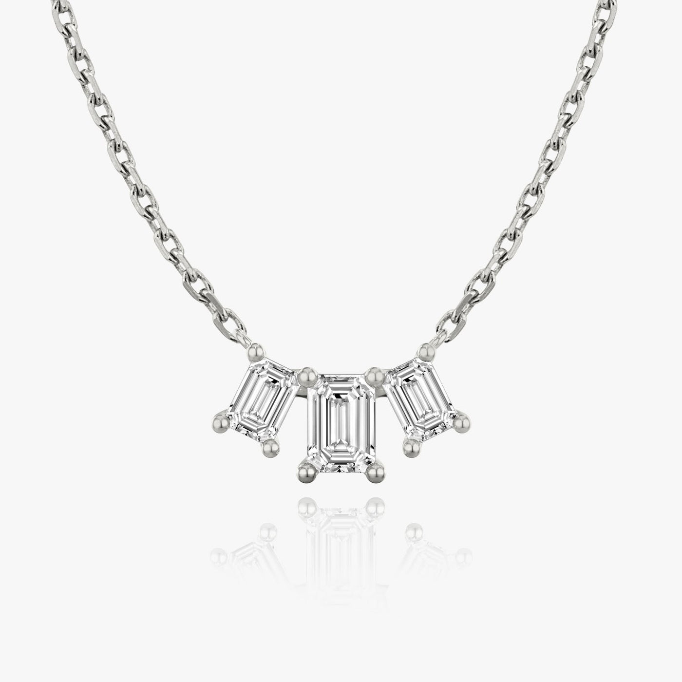 1.0 TCW Emerald F/VS Lab Grown Diamond Necklace