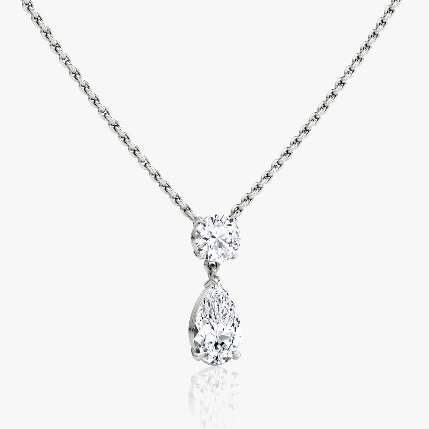 1.50 TCW Pear & Round F/VS Lab Grown Diamond Necklace