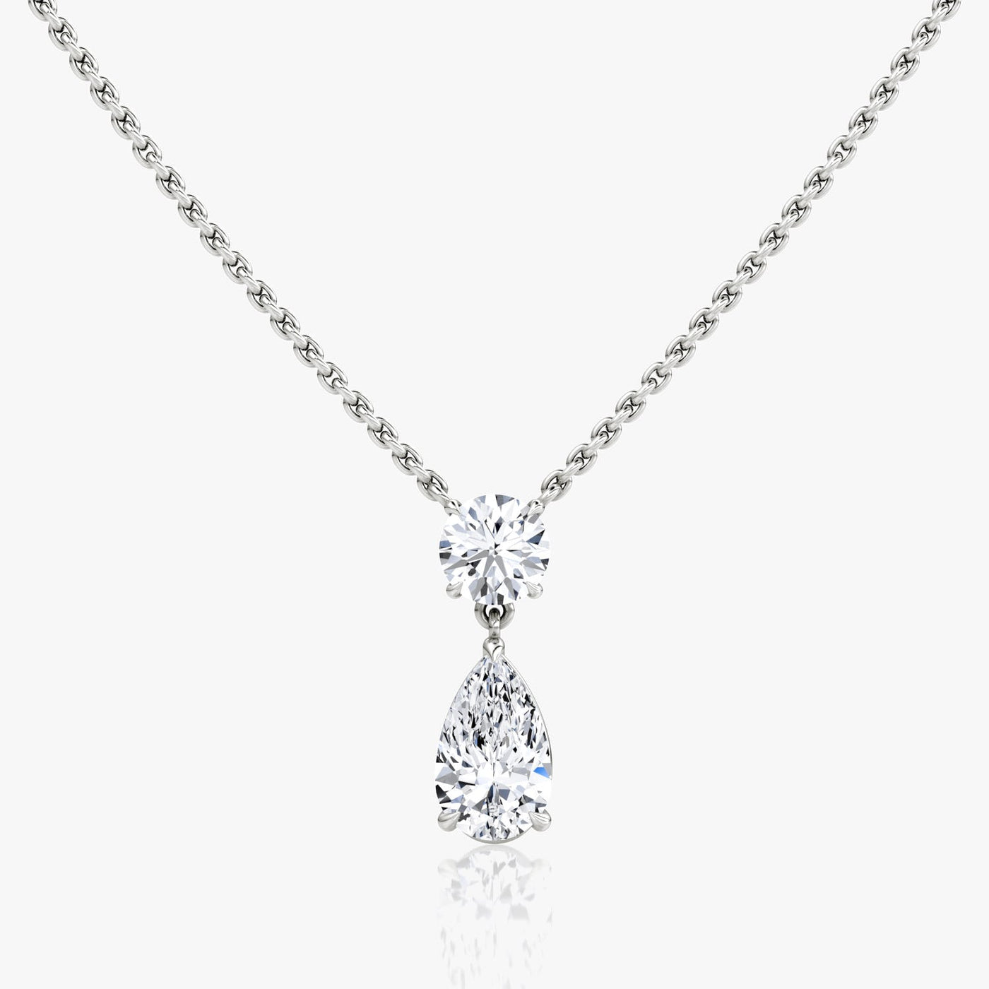 1.50 TCW Pear & Round F/VS Lab Grown Diamond Necklace
