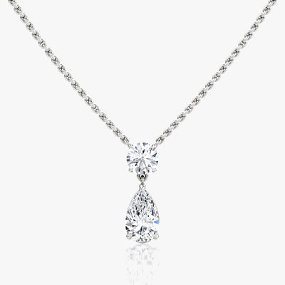 1.50 TCW Pear & Round F/VS Lab Grown Diamond Necklace
