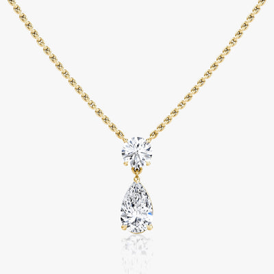 1.50 TCW Pear & Round F/VS Lab Grown Diamond Necklace