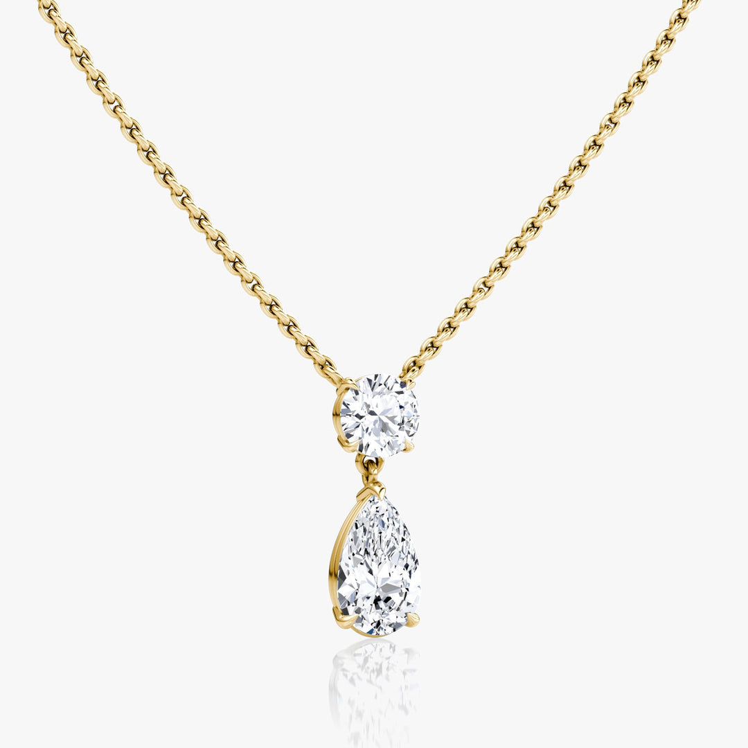 1.50 TCW Pear & Round F/VS Lab Grown Diamond Necklace