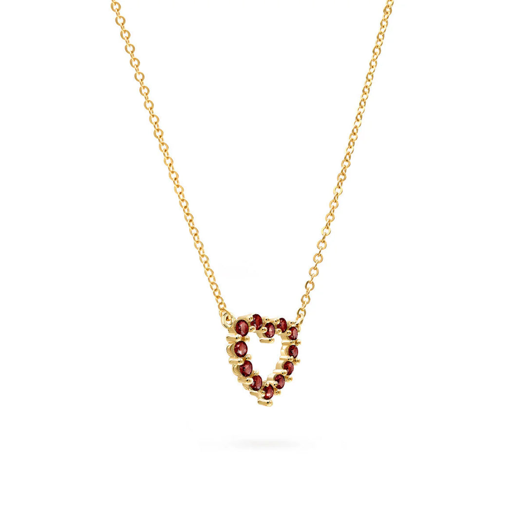 1.50 TCW Round Cut Open Heart Moissanite Necklace-January Birthstone