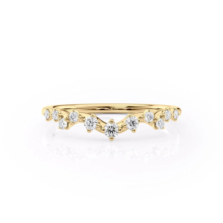 Round Brilliant Cut Cluster Diamond Moissanite Wedding Band