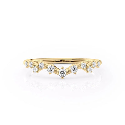 Round Brilliant Cut Cluster Diamond Moissanite Wedding Band