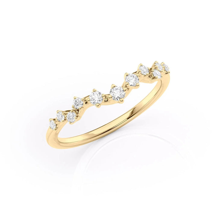 Round Brilliant Cut Cluster Diamond Moissanite Wedding Band
