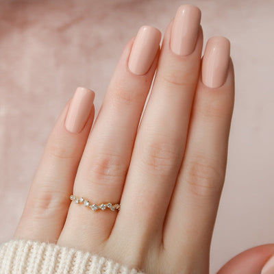 Round Brilliant Cut Cluster Diamond Moissanite Wedding Band