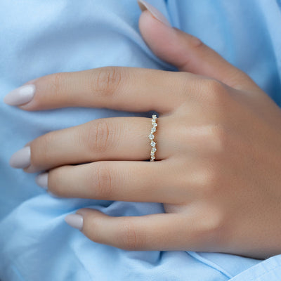 Round Brilliant Cut Cluster Diamond Moissanite Wedding Band