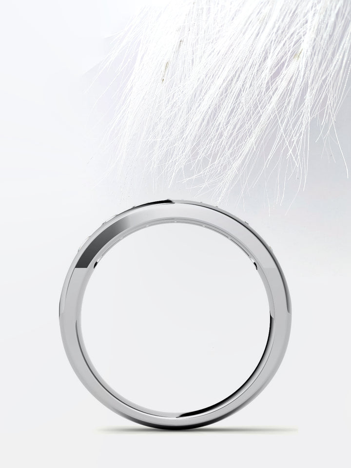 Round Cut Channel Moissanite Men's Diamond Wedding Band